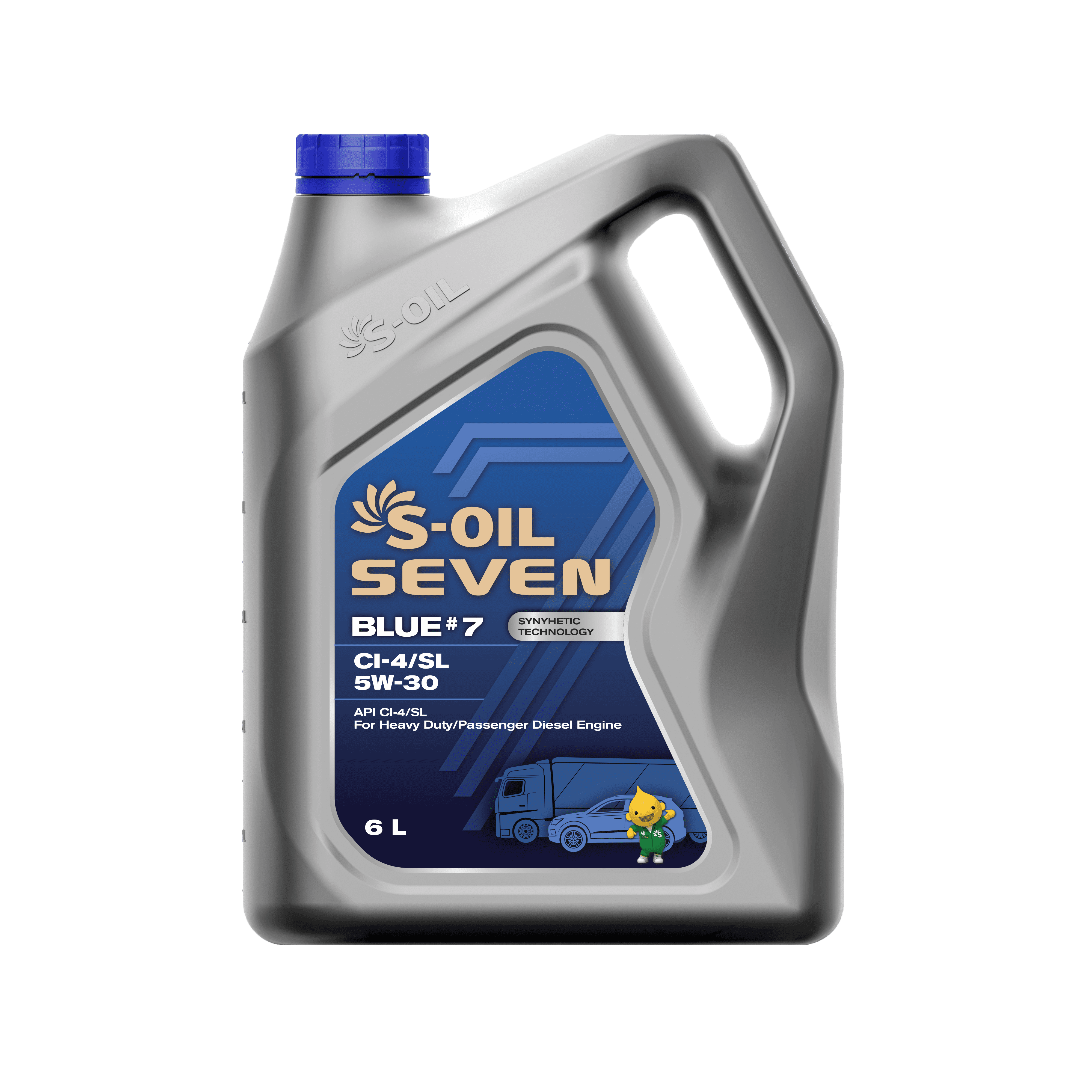 Масло S-OIL Seven Blue 7 5W-30 E7 CI-4/SL 6L