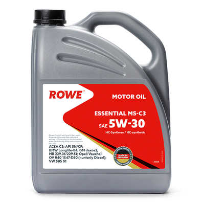Масло моторное Rowe Essential MS-C3 5W-30 4л (SN/CF,GM,BMW-04,VW 502/505) 258453H
